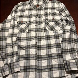 Schnee's Men's Riflemen Shirt Button Up Medium Plaid Heavy Leather Trim Shooting